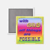 WithGodAllThingsArePossibleRainbow マグネット (正面/裏面)
