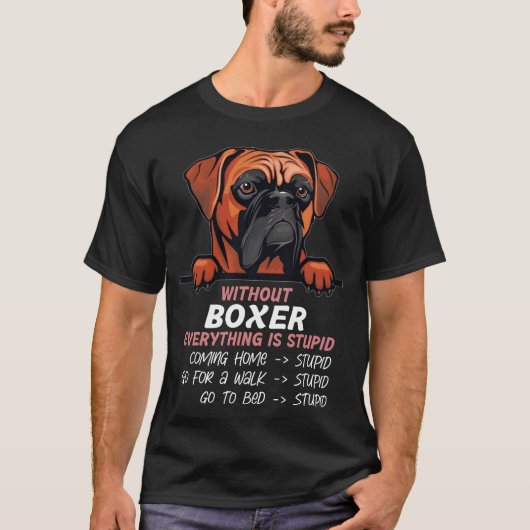 Without Boer everything is stupid dog friend retro Tシャツ (正面)