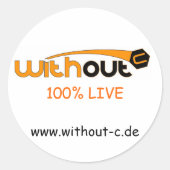 Without-C Sticker ラウンドシール (正面)