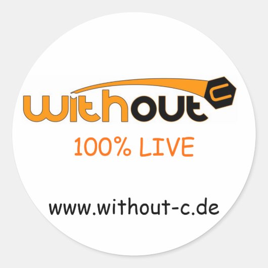 Without-C Sticker ラウンドシール (正面)