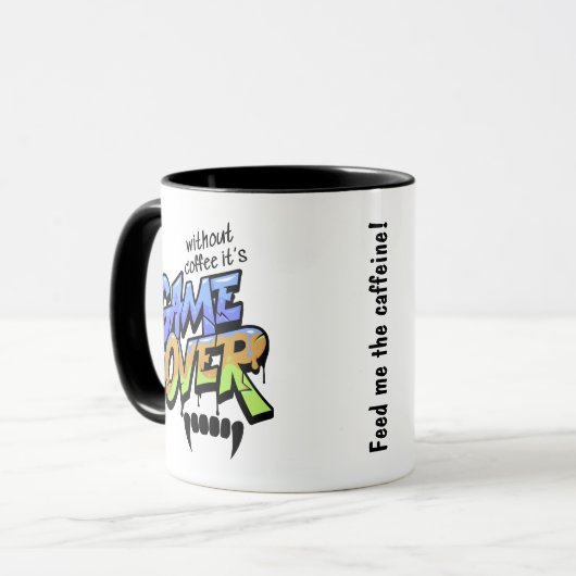 Without Coffee It’s Game Over – Graffiti Style Mug マグカップ (正面左)
