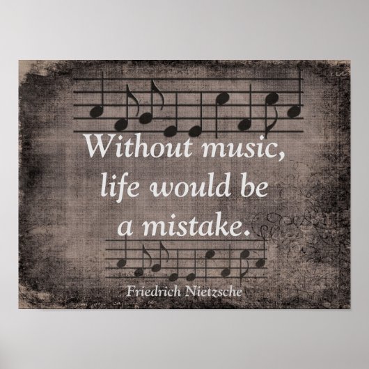 Without Music - Friedrich Nietzsche quote - Print ポスター (正面)