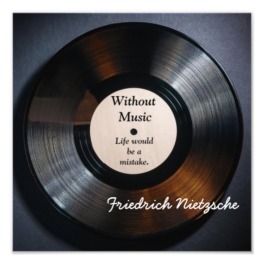 Without Music - Nietzsche quote - art print フォトプリント (正面)