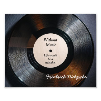 Without Music - Nietzsche quote - art print フォトプリント