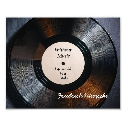 Without Music - Nietzsche quote - art print フォトプリント (正面)