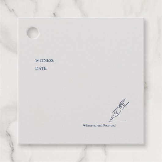 Witness Pen- Minimalist Wedding フェイバータグ (正面)