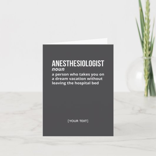 Witty Anesthesiologist Definition Greeting Card サンキューカード (正面)