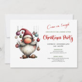 Witty Funny Santa Classic Christmas Party Invite 招待状 (正面)