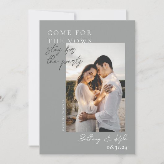 Witty Gray Photo Save The Date招待状 招待状 (正面)