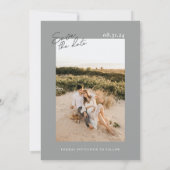 Witty Gray Photo Save The Date招待状 招待状 (裏面)