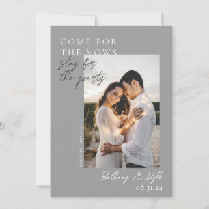 Witty Gray Photo Save The Date招待状 招待状