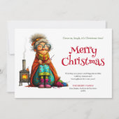 Witty Holiday Woman Editable Digital Greeting シーズンカード (正面)