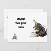 Witty New Year Greeting Card ポストカード (正面/裏面)