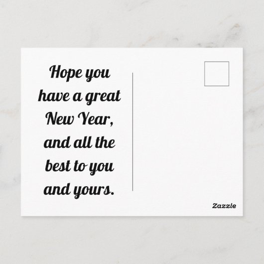 Witty New Year Greeting Card ポストカード (裏面)