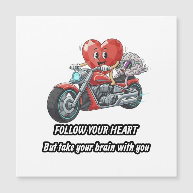 witty relationship quote gift heart riding bike (正面)