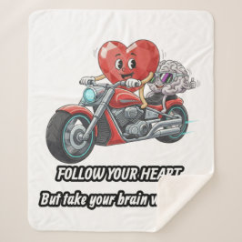 witty relationship quote gift heart riding bike シェルパブランケット