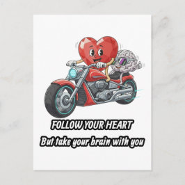 witty relationship quote gift heart riding bike シーズンポストカード