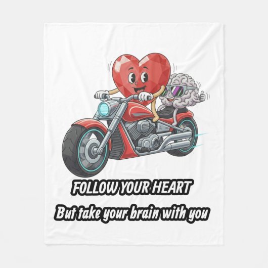 witty relationship quote gift heart riding bike フリースブランケット (正面)