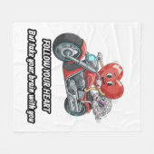 witty relationship quote gift heart riding bike フリースブランケット (正面(横))
