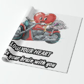 witty relationship quote gift heart riding bike ラッピングペーパー (アンロールド)