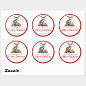 Witty whimsical reindeer sticker funny deer doodle ラウンドシール (シート)