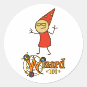 Wizard101火の落書きのステッカー ラウンドシール
