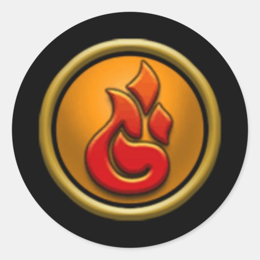 Wizard101 Fire Schoolスタンプ ラウンドシール (正面)