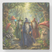 Wizard and forest mushroom fantasy stone coaster d ストーンコースター (正面)
