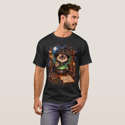 Wizard Cat Brewing Green Magic Tシャツ (正面フル)