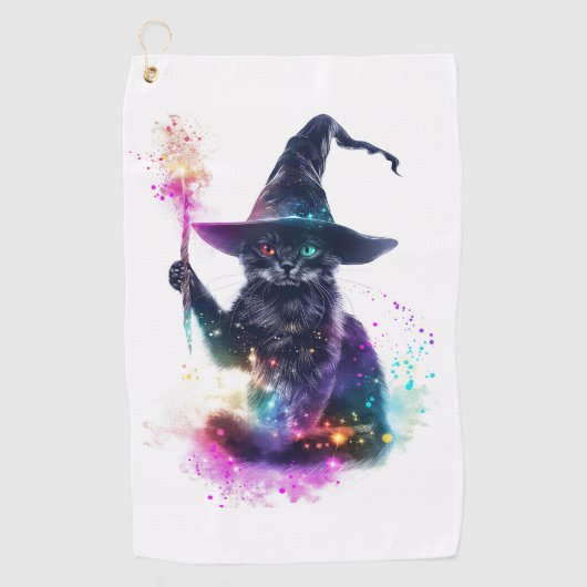 Wizard Cat Magic ゴルフタオル (正面)
