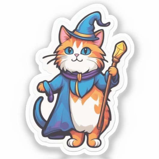 Wizard Cat Sticker シール (正面)