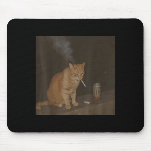 Wizard Cigarette Kitten Funny Smoking Cat Meme Bra マウスパッド (正面)