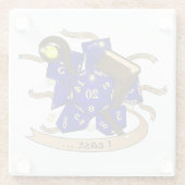 Wizard Dice Design ガラスコースター (裏面)