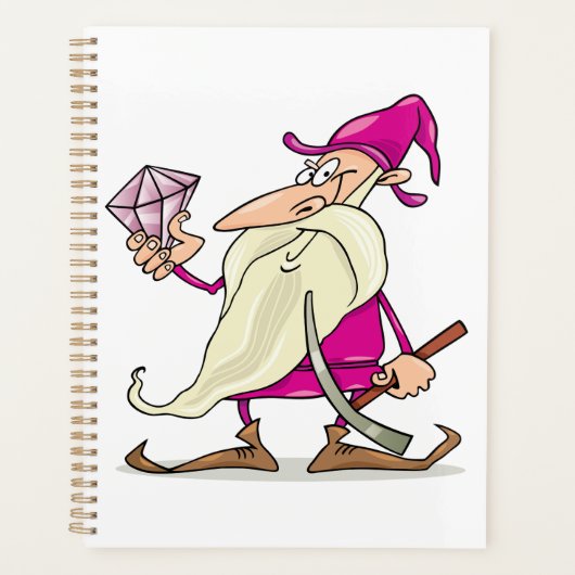 Wizard Gnome with Large Diamond Gemstone プランナー手帳 (正面)