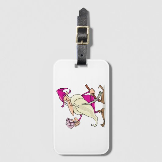 Wizard Gnome with Large Diamond Gemstone ラゲッジタグ (正面縦)