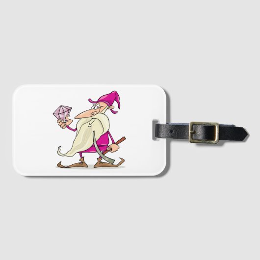 Wizard Gnome with Large Diamond Gemstone ラゲッジタグ (正面横)