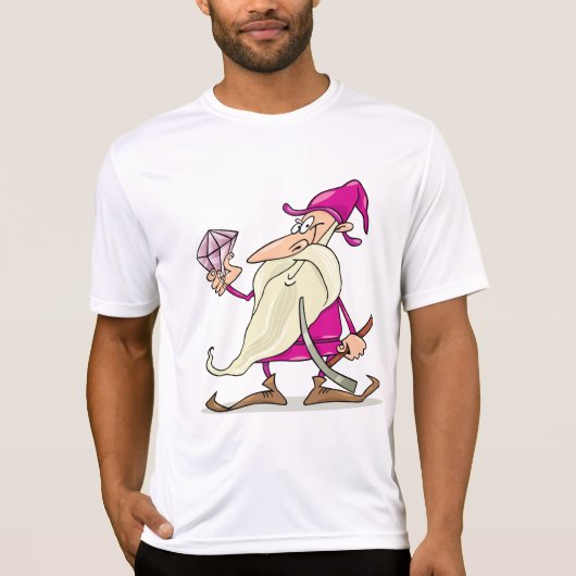Wizard Gnome with Large Diamond Gemstone Tシャツ (正面)