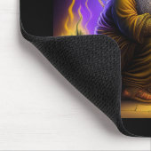 Wizard Is Seated At Table Conjuring A Spell マウスパッド (コーナー)