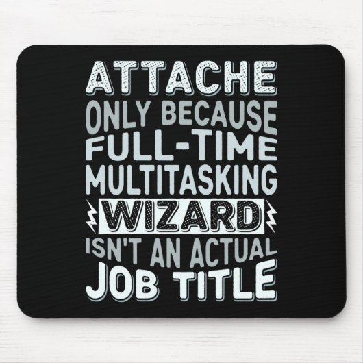 Wizard Job Title Quote - Funny Attache Long Sleeve マウスパッド (正面)