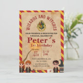 Wizard Magical Kids Birthday Party Invite 招待状 (スタンド正面)