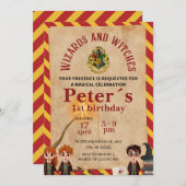 Wizard Magical Kids Birthday Party Invite 招待状 (正面/裏面)