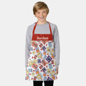 Wizard of Oz™ Character Print Toss Pattern エプロン (着用した状態)