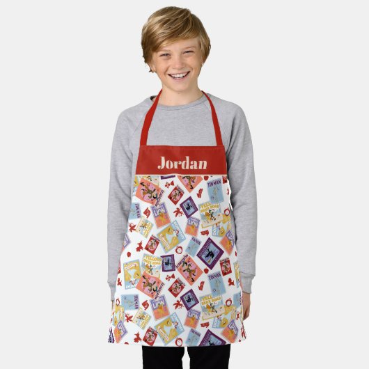 Wizard of Oz™ Character Print Toss Pattern エプロン (着用した状態)