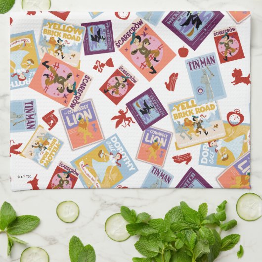 Wizard of Oz™ Character Print Toss Pattern キッチンタオル (折り畳み)