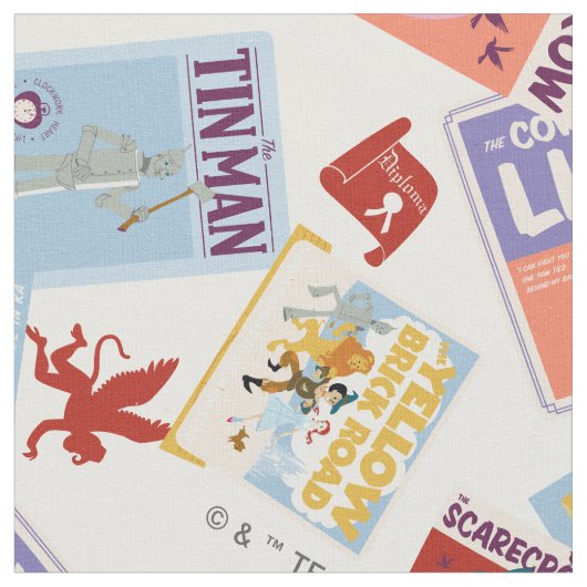 Wizard of Oz™ Character Print Toss Pattern ファブリック (クローズアップ)