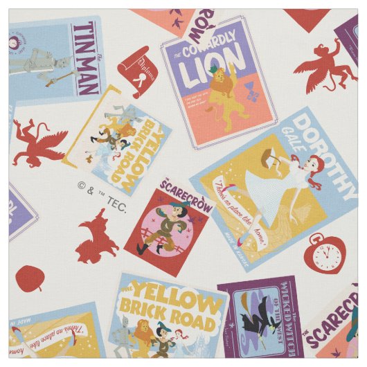 Wizard of Oz™ Character Print Toss Pattern ファブリック (見本)