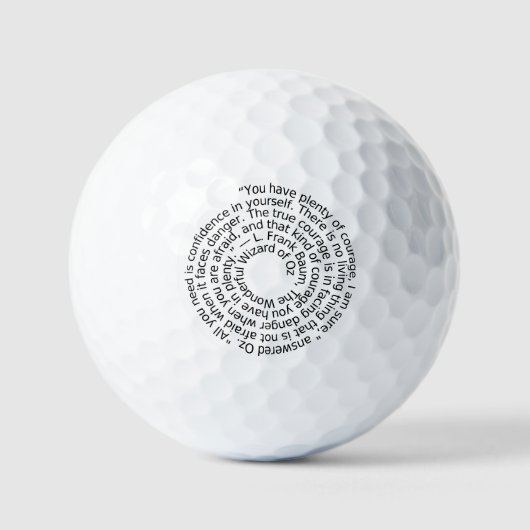 Wizard of Oz courage quote golf ball ゴルフボール (正面)