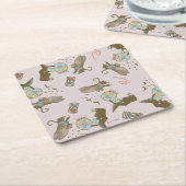 Wizard of Oz™ Wicked Witch™ Crystal Ball Pattern スクエアペーパーコースター (アングル)