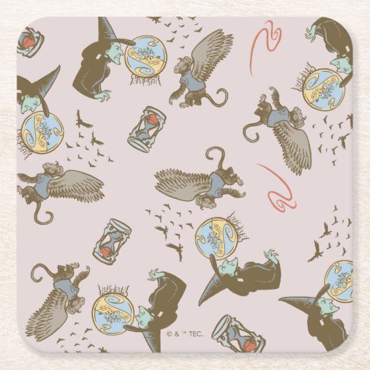 Wizard of Oz™ Wicked Witch™ Crystal Ball Pattern スクエアペーパーコースター (正面)