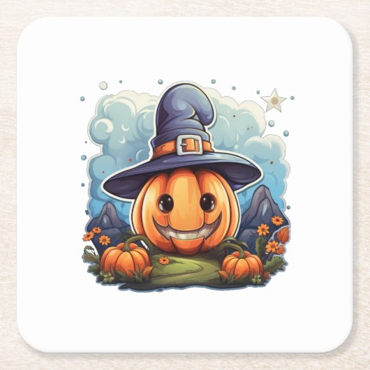 Wizard pumpkin  スクエアペーパーコースター (正面)